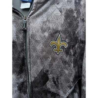 Reebok NFL New Orleans Saints Hoodie Gray Black Full Zip Mens L - product photo 5