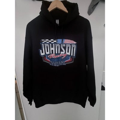 Johnson Racing Hoodie Mens L Black Dirt Track Graphic - product photo 4