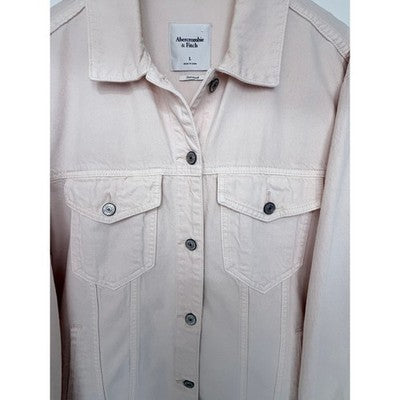 Abercrombie Pink Oversized Trucker Jacket Womens L - product photo 4