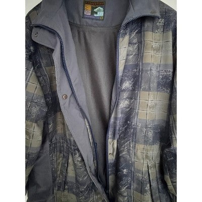 Forrester's Vintage Jacket Mens Medium Blue Gray Abstract Plaid Portland Oregon - product photo 5