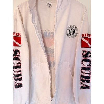 Vintage tropicwear Scuba Jacket Mens XL White Full Zip Mexico Diving - product photo 5