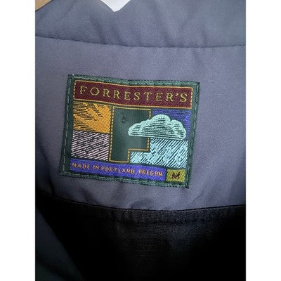 Forrester's Vintage Jacket Mens Medium Blue Gray Abstract Plaid Portland Oregon - product photo 3