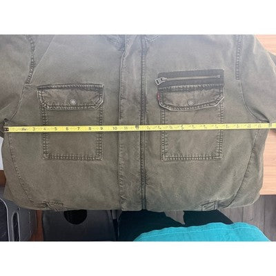 Levi Strauss Military Field Jacket Men Large Olive Green Cotton Full Zip Utility - product photo 7