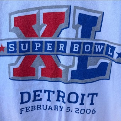 Super Bowl XL Detroit 2006 Graphic T Shirt Mens XL White - product photo 4