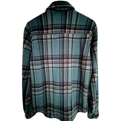 Billabong Adventure Division Fleece Shirt Jacket Mens Medium Green Plaid - product photo 2