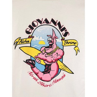 Giovannis Aloha Shrimp Hawaii Graphic T Shirt Mens Large White Surf Tee - product photo 4