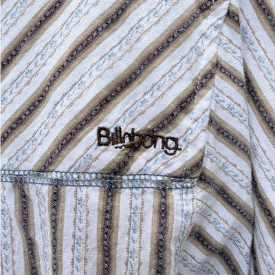 Billabong Button Up Shirt Mens Medium Striped Short Sleeve Surf Casual - product photo 4
