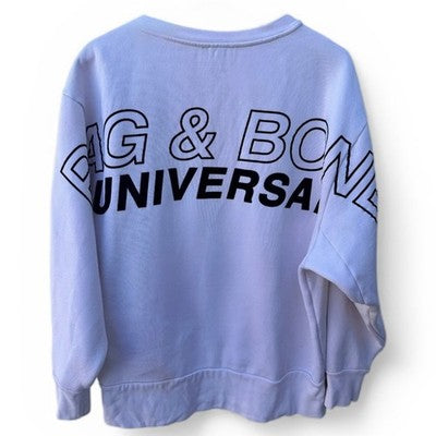 Rag & Bone Sweatshirt Mens Small White Graphic Crewneck Designer Streetwear - product photo 2
