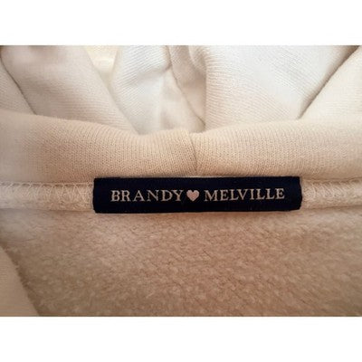 Brandy Melville White Monarch Butterfly Embroidered Hoodie - product photo 3