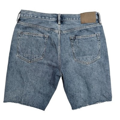 AllSaints Switch Denim Shorts Mens 31 Blue Button Fly Hem Designer Jean Shorts - product photo 2