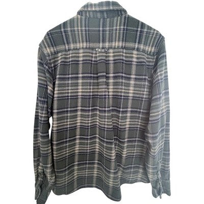 Woolrich Plaid Flannel Shirt Jacket Mens XL Green Button Front Wool Blend - product photo 2