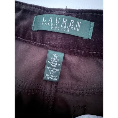 Lauren Ralph Lauren Womens Brown Stretch Pants Petite 10P - product photo 3