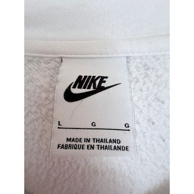 Nike Full Zip Hoodie Mens Large White Fleece Sweatshirt Swoosh Y2K - product photo 3