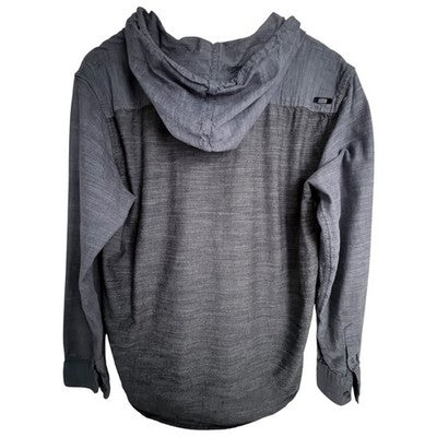 Oakley Hooded Button Front Long Sleeve Shirt Mens Medium Gray - product photo 2