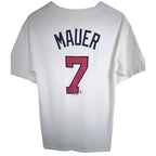 Minnesota Twins Joe Mauer 7 Graphic T Shirt White Majestic Mens Medium - product photo 2
