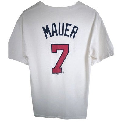 Minnesota Twins Joe Mauer 7 Graphic T Shirt White Majestic Mens Medium - product photo 2