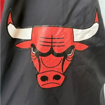 Chicago Bulls 1966 Windbreaker Jacket Mens Medium Black Red Hooded Half Zip NBA - product photo 5