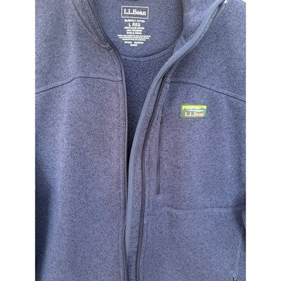LL Bean Fleece Jacket Mens Large Navy Full Zip Slightly Fitted Outdoor - product photo 5