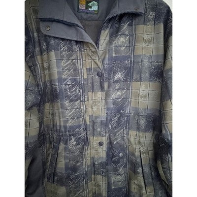 Forrester's Vintage Jacket Mens Medium Blue Gray Abstract Plaid Portland Oregon - product photo 4