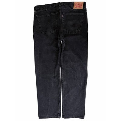 Levis 505 Mens 38x32 Black Regular Fit Straight Leg Jeans Denim - product photo 2