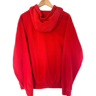 Nike Full Zip Hoodie Mens Large Red Embroidered Swoosh Fleece Sweatshirt - product photo 2