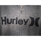 Hurley Mens Full Zip Fleece Jacket Gray Herringbone Logo Large - product photo 6