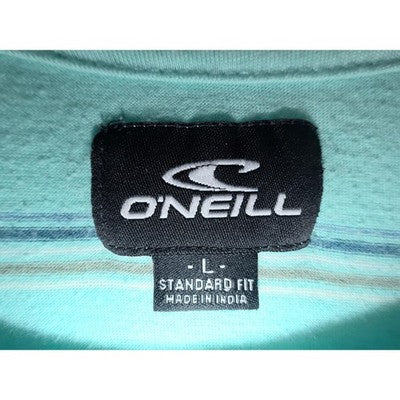 O'Neill Striped Pocket T Shirt Mens Large Aqua Blue - product photo 3
