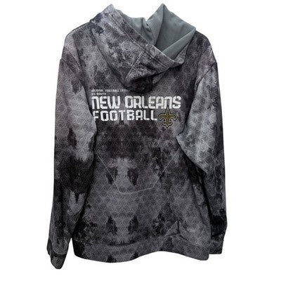 Reebok NFL New Orleans Saints Hoodie Gray Black Full Zip Mens L - product photo 2