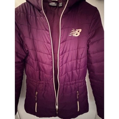 New Balance Womens M Purple Quilted Hooded Puffer Jacket - product photo 5