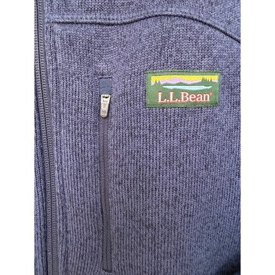 LL Bean Fleece Jacket Mens Large Navy Full Zip Slightly Fitted Outdoor - product photo 4