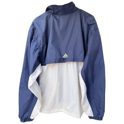 Adidas Windbreaker Jacket Mens XL Blue White Full Zip Lightweight Retro - product photo 2