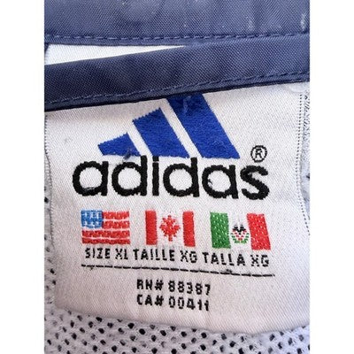 Adidas Windbreaker Jacket Mens XL Blue White Full Zip Lightweight Retro - product photo 3