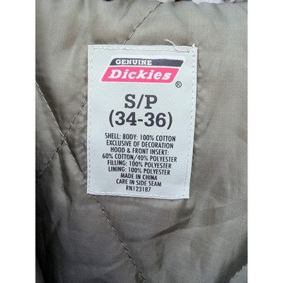 Dickies Mens Hooded Work Jacket Green Insulated Button Front - product photo 3