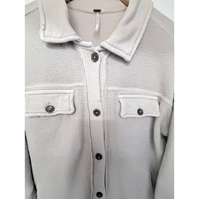 Free People Gray Fleece Shacket Womens XS - product photo 4