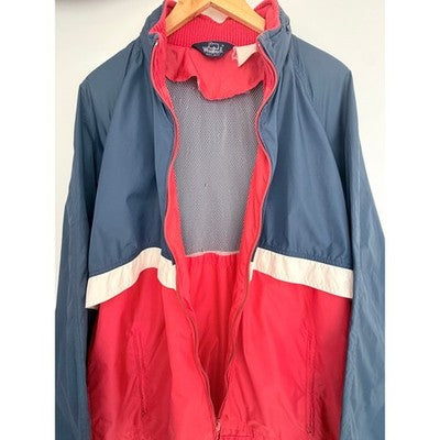 Woolrich Colorblock Windbreaker Jacket Mens Large Blue Red Full Zip Vintage - product photo 5