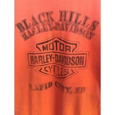 Harley Davidson Sturgis 2002 T Shirt Mens L Orange Black Hills Rally Biker - product photo 5