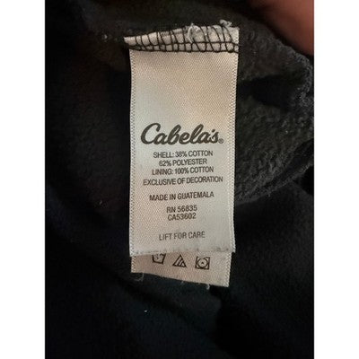 Cabela's Script Logo Pullover Hoodie XL Tall Black Fleece Sweatshirt - product photo 5