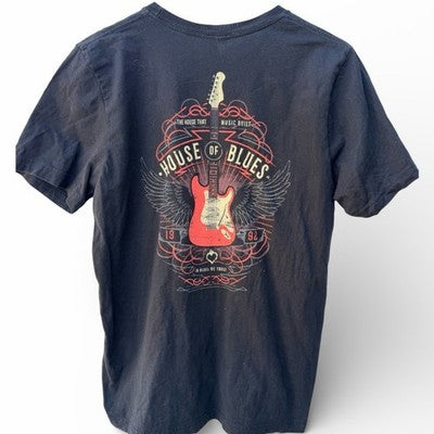 House of Blues Graphic T Shirt Mens Large Black Guitar Music Venue Tee - product photo 2
