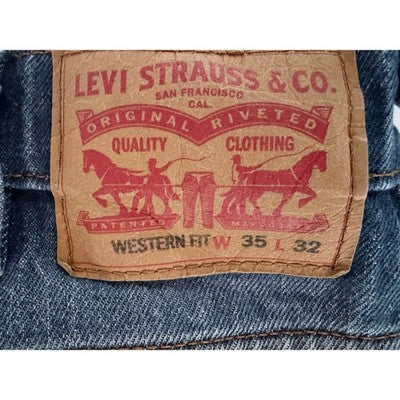 Levi Strauss 550 Jeans Mens 35x32 Blue Denim Relaxed Fit Classic Pants - product photo 3
