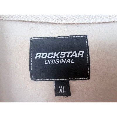 Rockstar Original Hoodie Mens XL Beige Graphic Streetwear Pullover Crown Logo - product photo 3