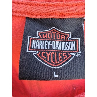 Harley Davidson Sturgis 2002 T Shirt Mens L Orange Black Hills Rally Biker - product photo 3