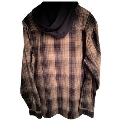 Vans Double Fusion Hooded Flannel Shirt Mens XL Brown Plaid NWT - product photo 2