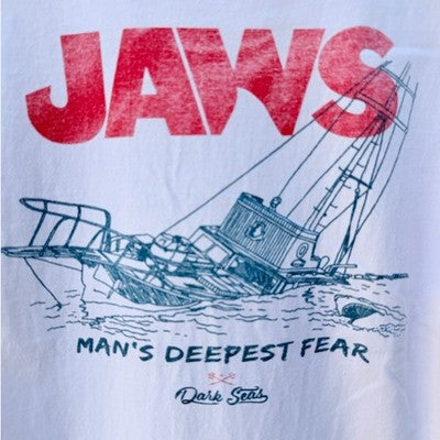 Jaws Dark Seas T Shirt Mens Small White Graphic Movie - product photo 5