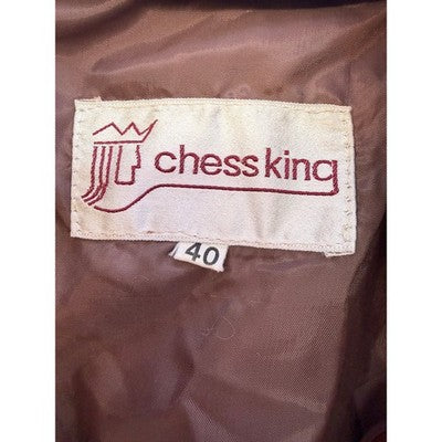 Chess King Leather Bomber Jacket Mens 40 Brown Vintage Snap Front Cafe Racer - product photo 3