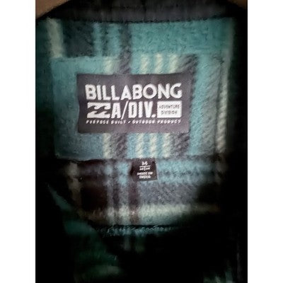 Billabong Adventure Division Fleece Shirt Jacket Mens Medium Green Plaid - product photo 3