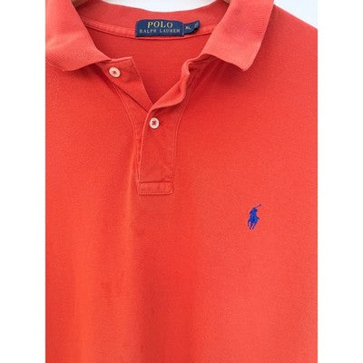 Polo Ralph Lauren Polo Shirt Mens XL Coral Orange Blue Pony Short Sleeve - product photo 3