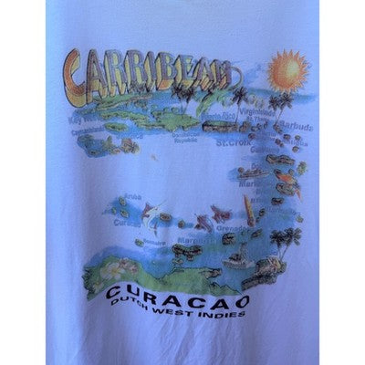 Caribbean Curacao Dutch West Indies Graphic T Shirt Mens XL White - product photo 4