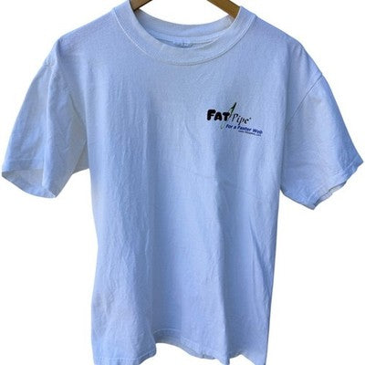 Single Stitch FatPipe Extreme Graphic TShirt Mens Medium White Tech Internet Tee - product photo 2