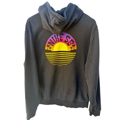 Nike SB Hoodie Mens Medium Black Sunset Graphic Skateboarding Sweatshirt - product photo 2
