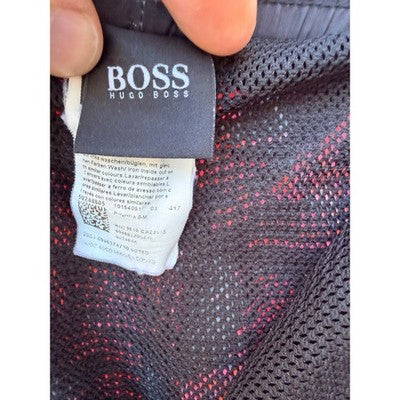 HUGO BOSS Blue Swimwear Hugo Boss Navy Pink Palm Print Swim Trunks Medium - product photo 3